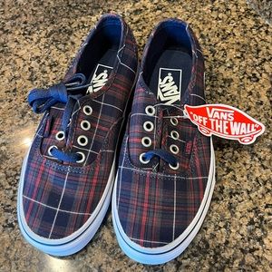 VANS Off the Wall Authentic plaid dress blues sneakers. NWT